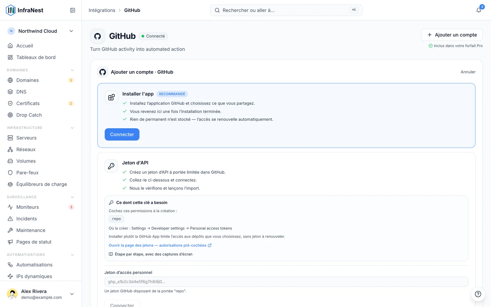 Connecter GitHub avec un jeton