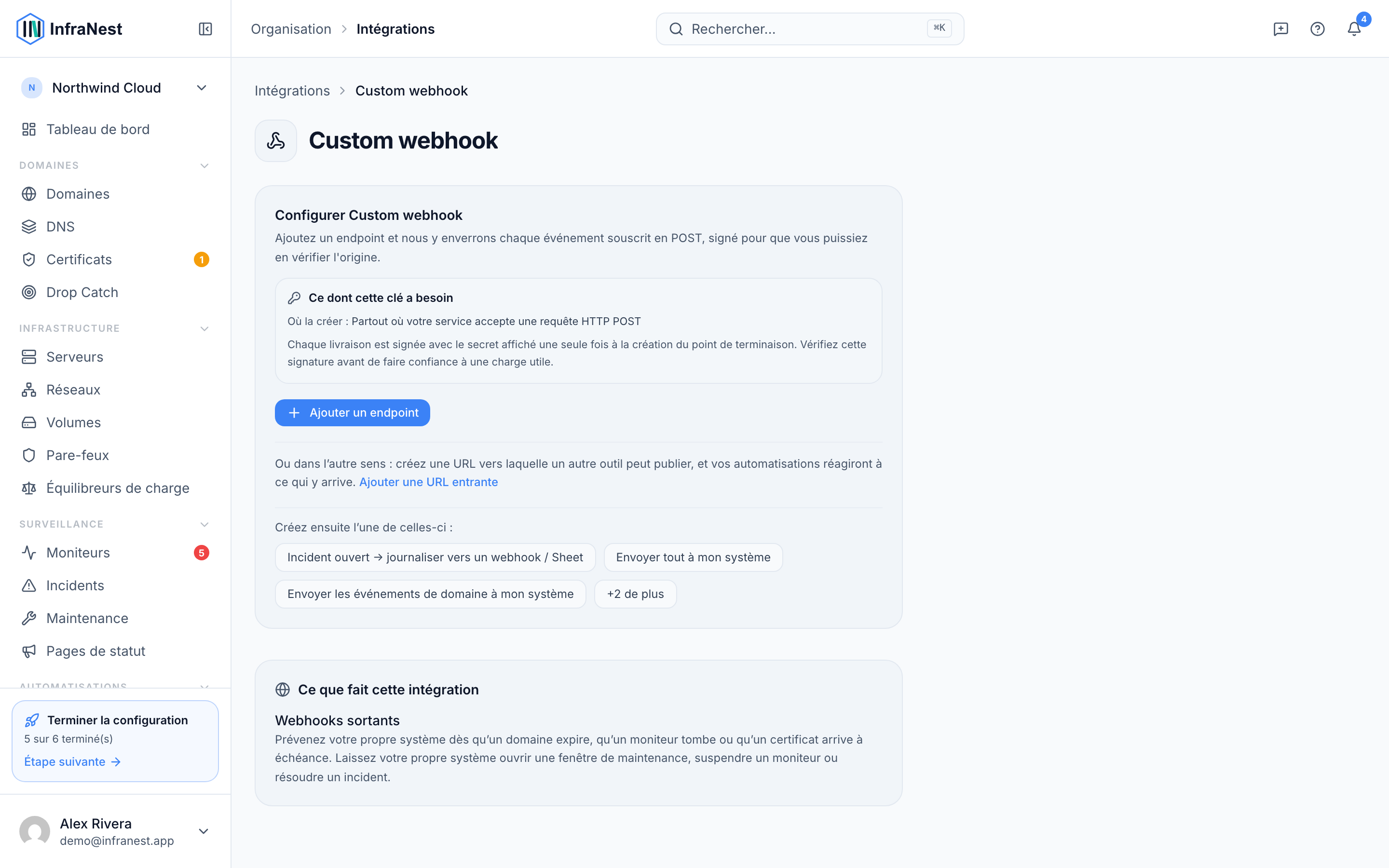 Points de terminaison entrants et webhooks sortants (1)