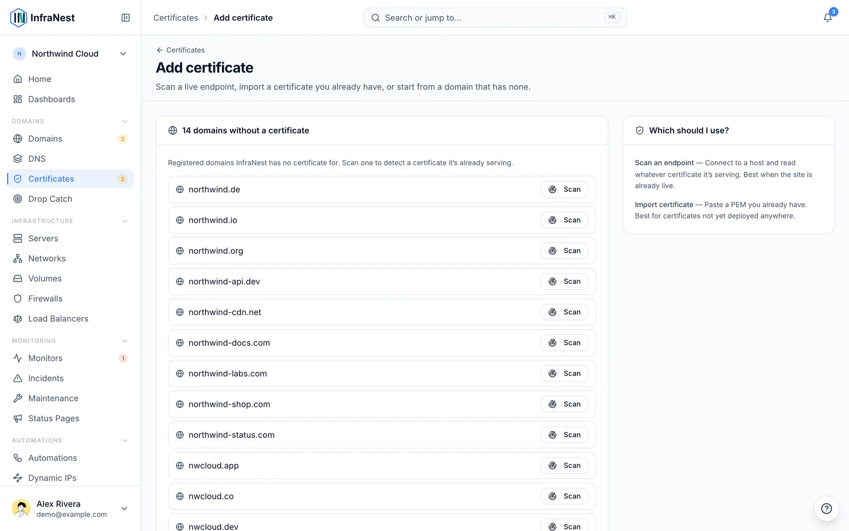 Add a certificate