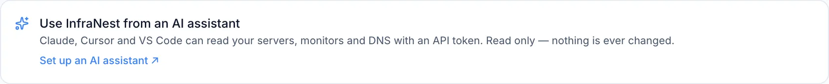 Use InfraNest from an AI assistant