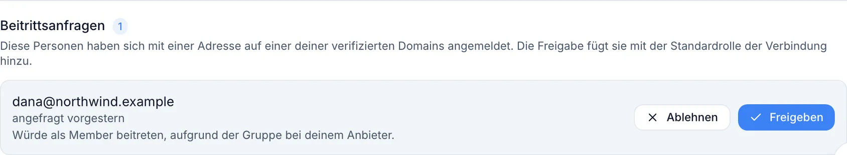 Beitrittsanfragen zu deiner Organisation genehmigen