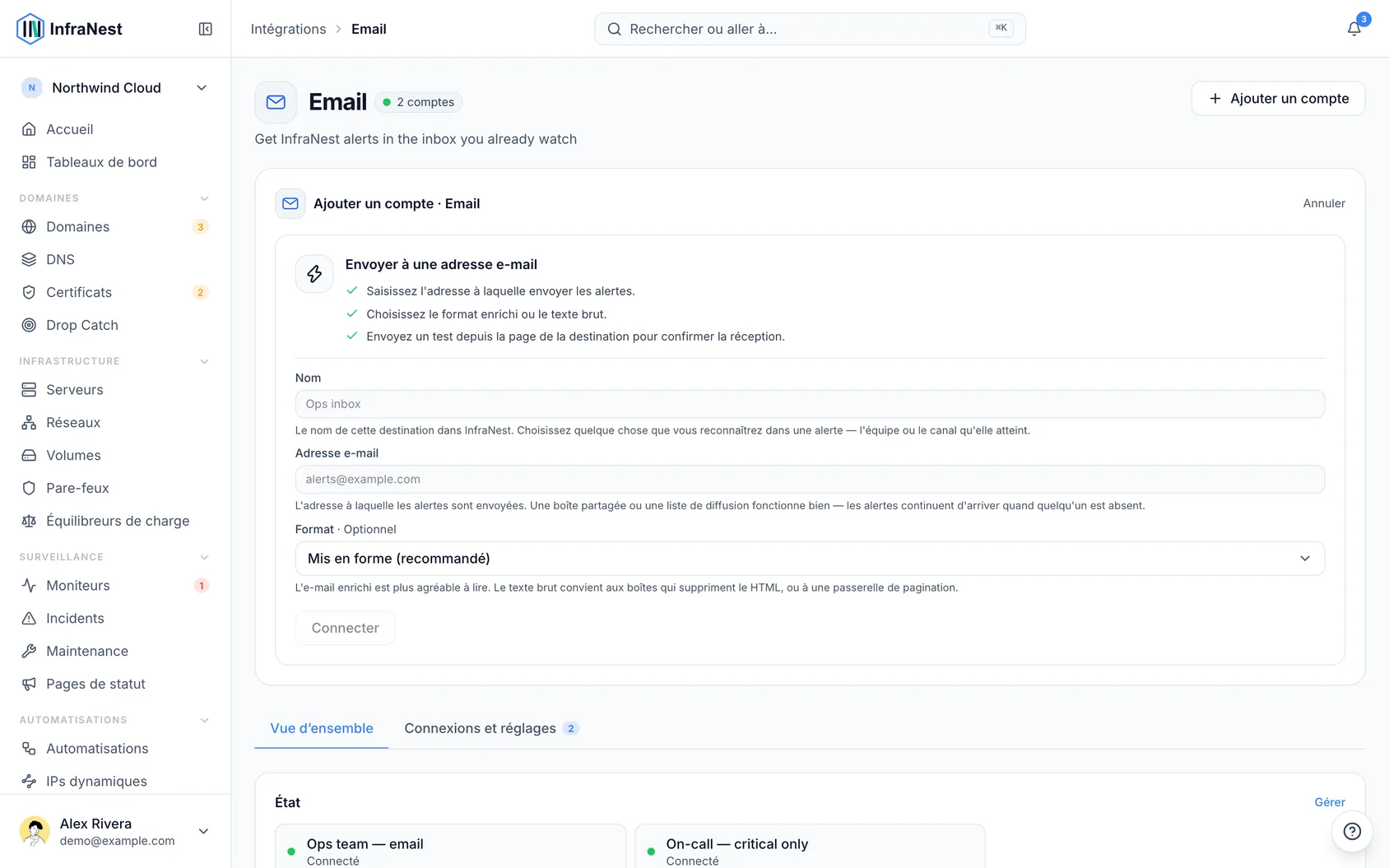 Connecter l'e-mail