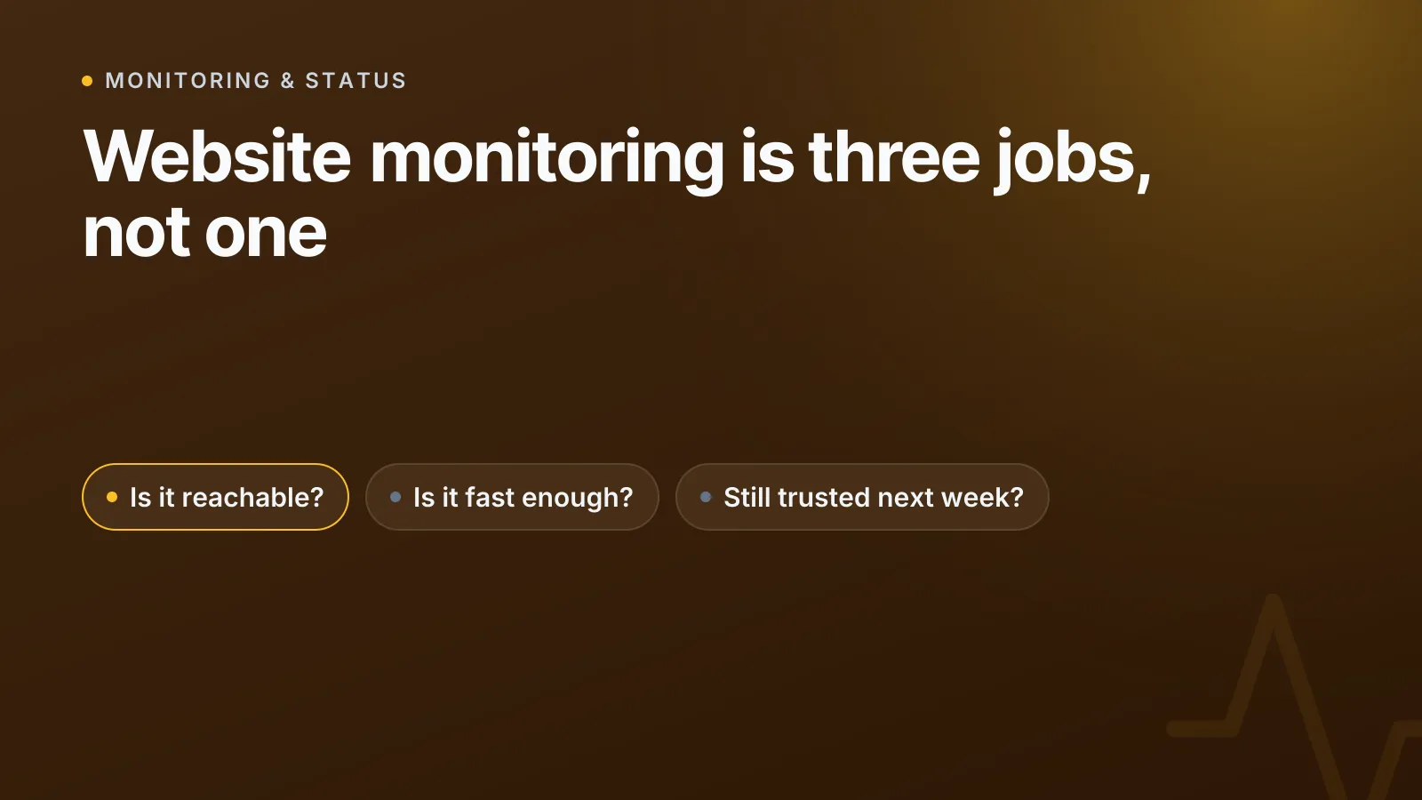 Website monitoring explained: uptime, performance and SSL checks