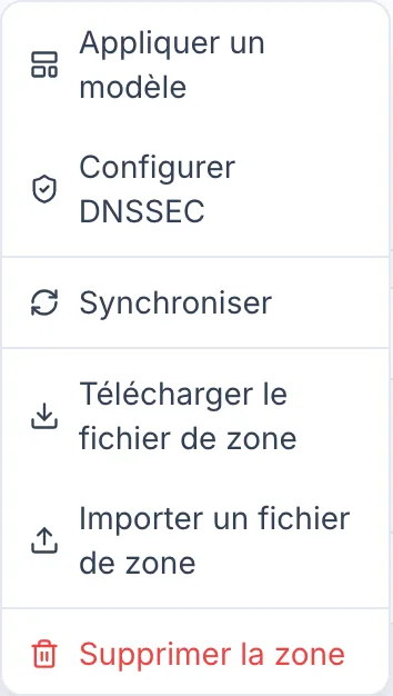 Télécharger un fichier de zone