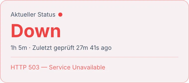 Ein Monitor meldet meine Seite als offline, aber bei mir lädt sie