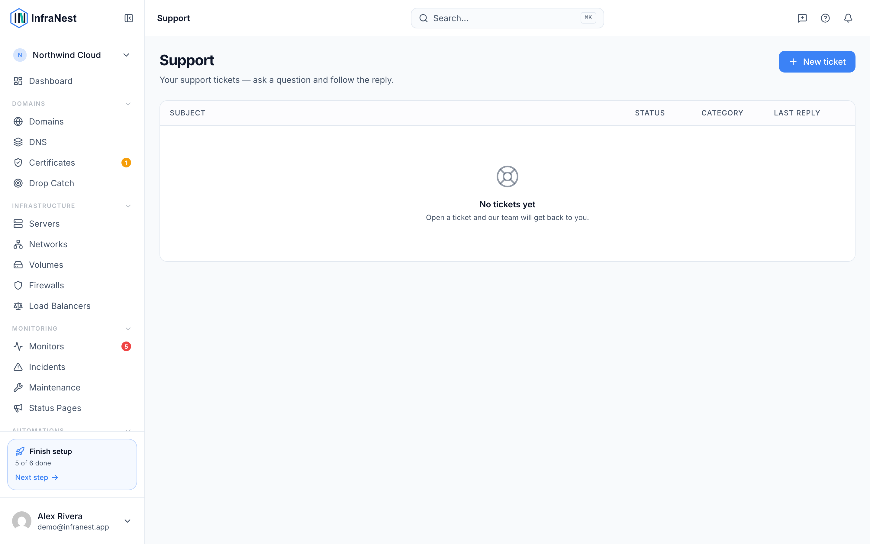 Contact support and follow a ticket