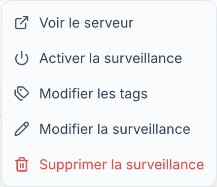 Activer la surveillance d'un serveur