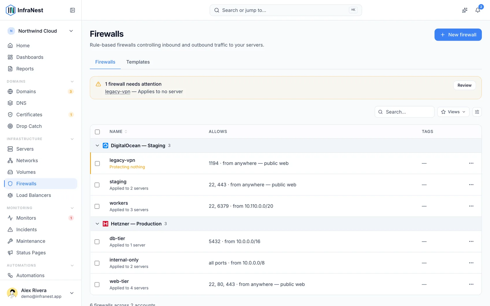 Manage firewalls