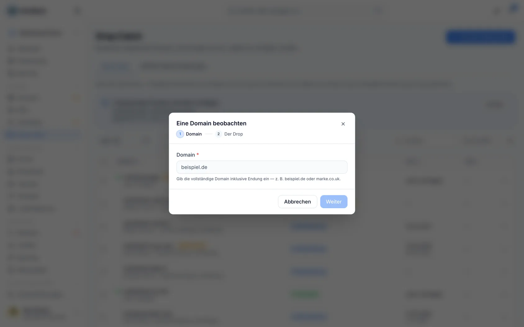 Eine Domain beobachten