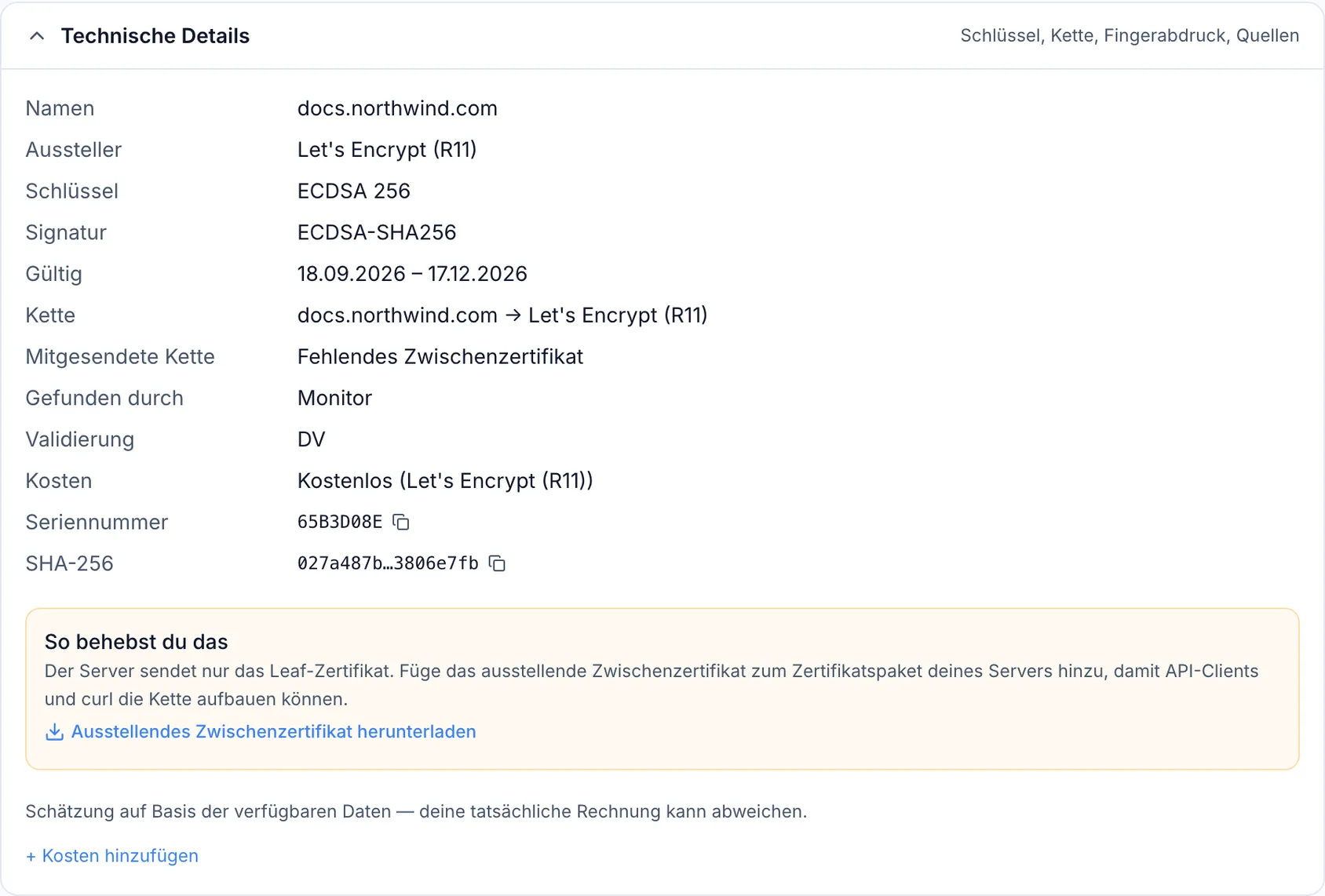 Zertifikatszustand