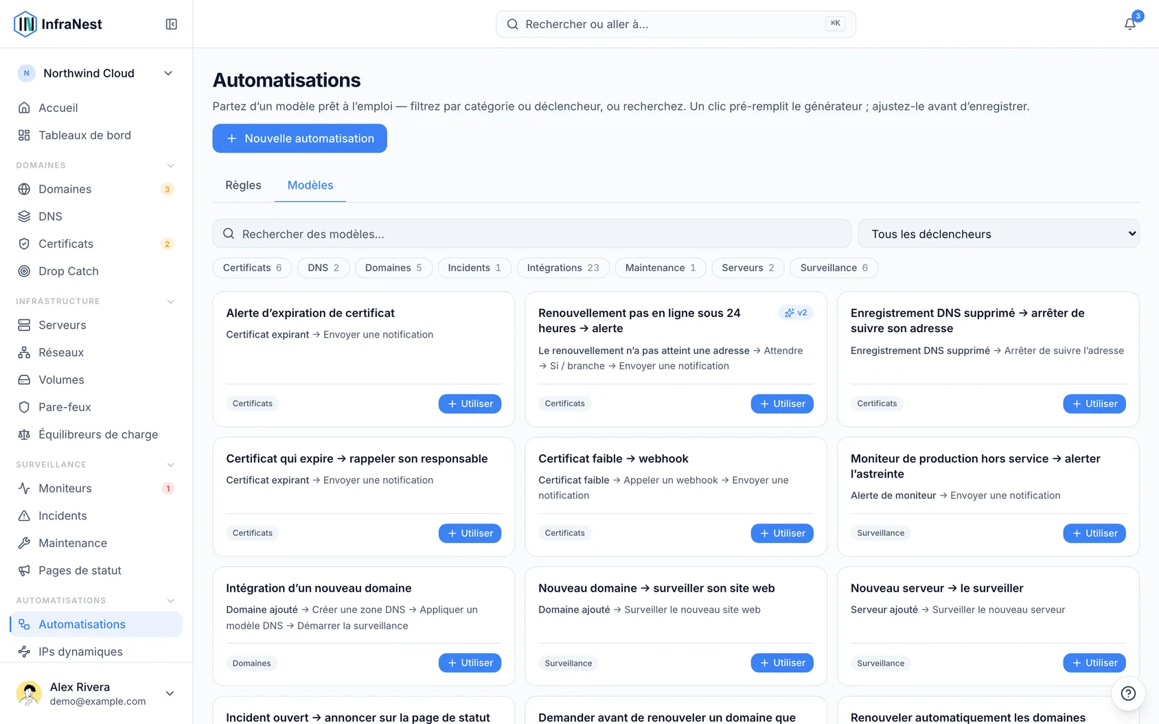 Démarrer à partir d'un modèle d'automatisation