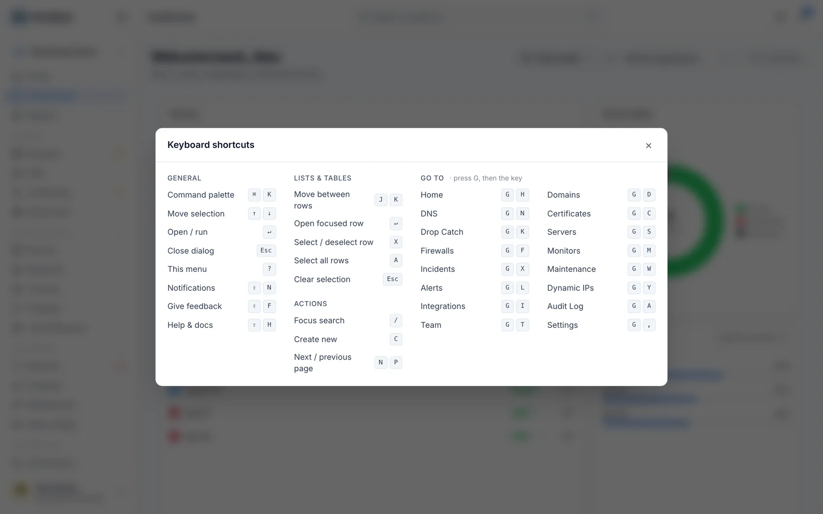 Keyboard shortcuts