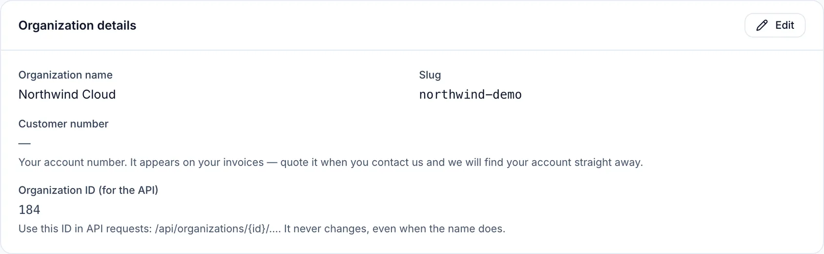 Your customer number